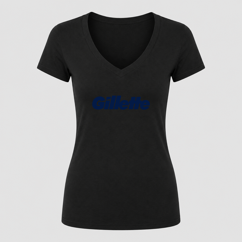 Women's Gillette V Neck T-Shirt in black