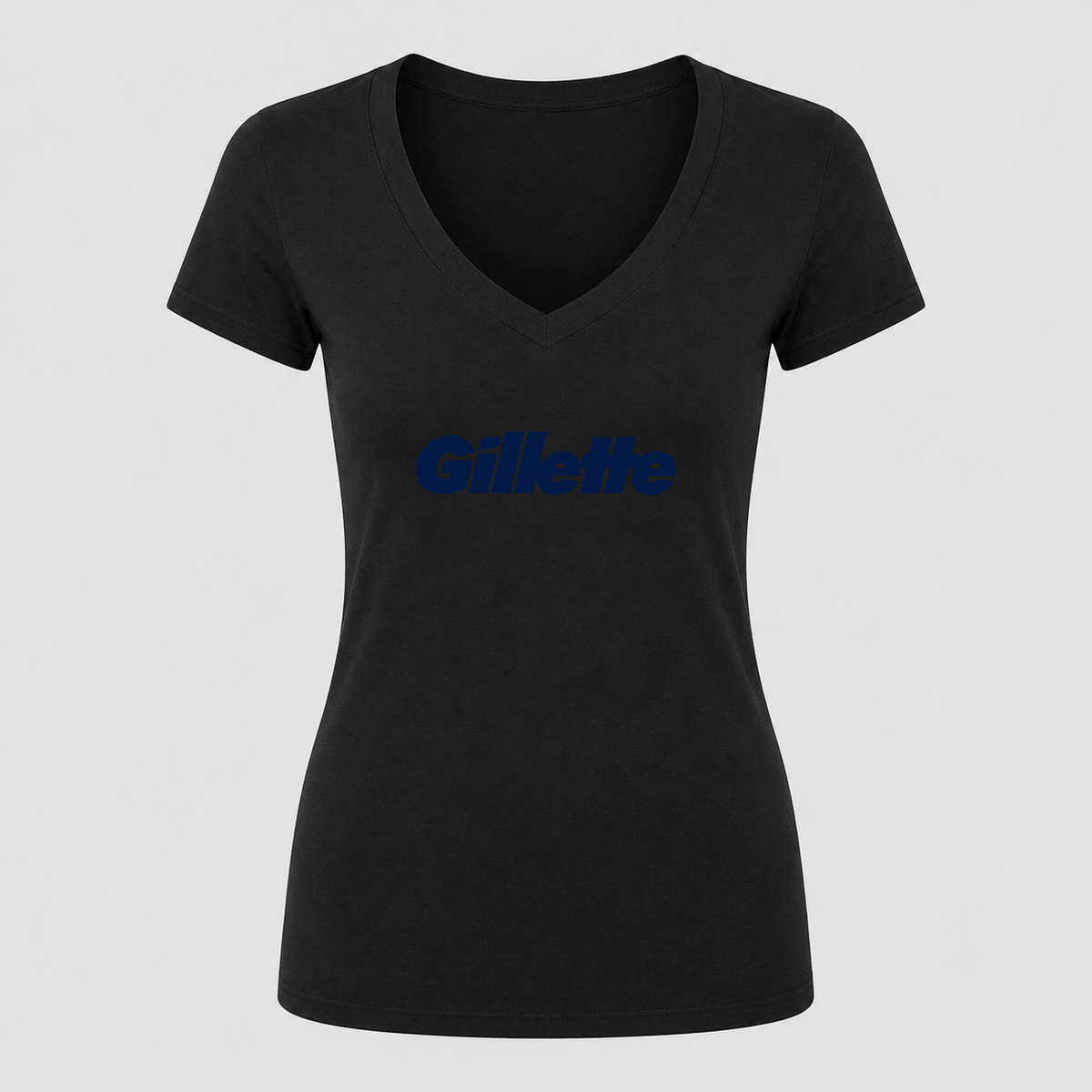 Women's Gillette V Neck T-Shirt in black