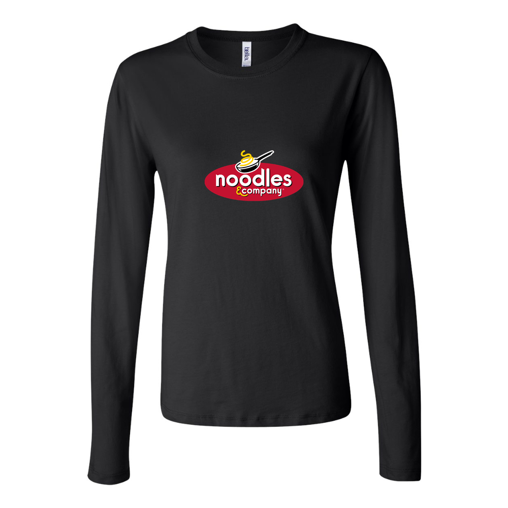 Women's Logo Noodles Company 1536x864 Long Sleeve T-Shirt - Black