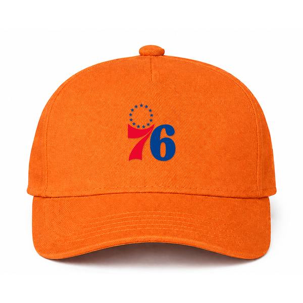 Philadelphia 76ers NBA Logo Orange Dad Baseball Cap Hat