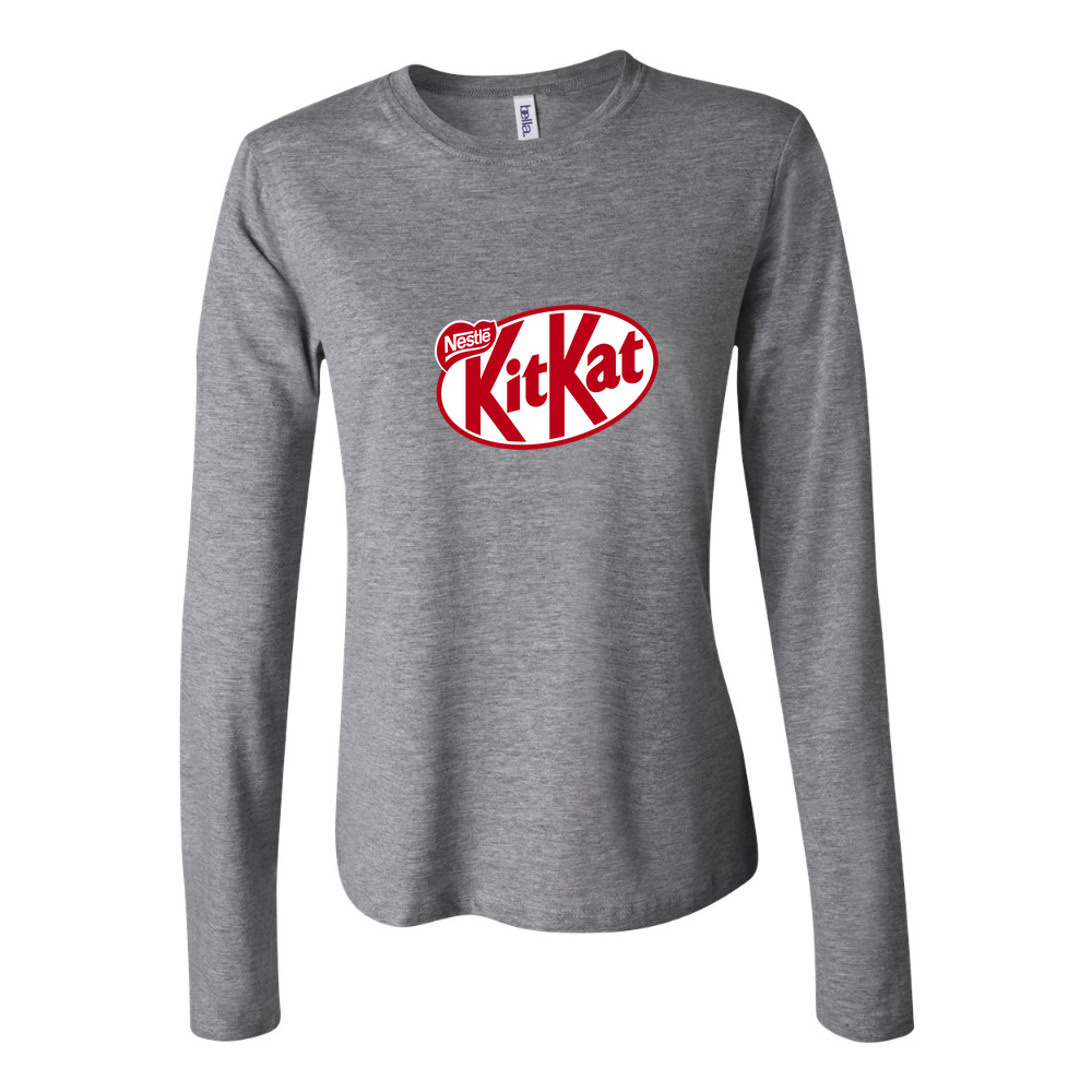 Women's Kit Kat Logo food 1536x864 Long Sleeve T-Shirt - Gray