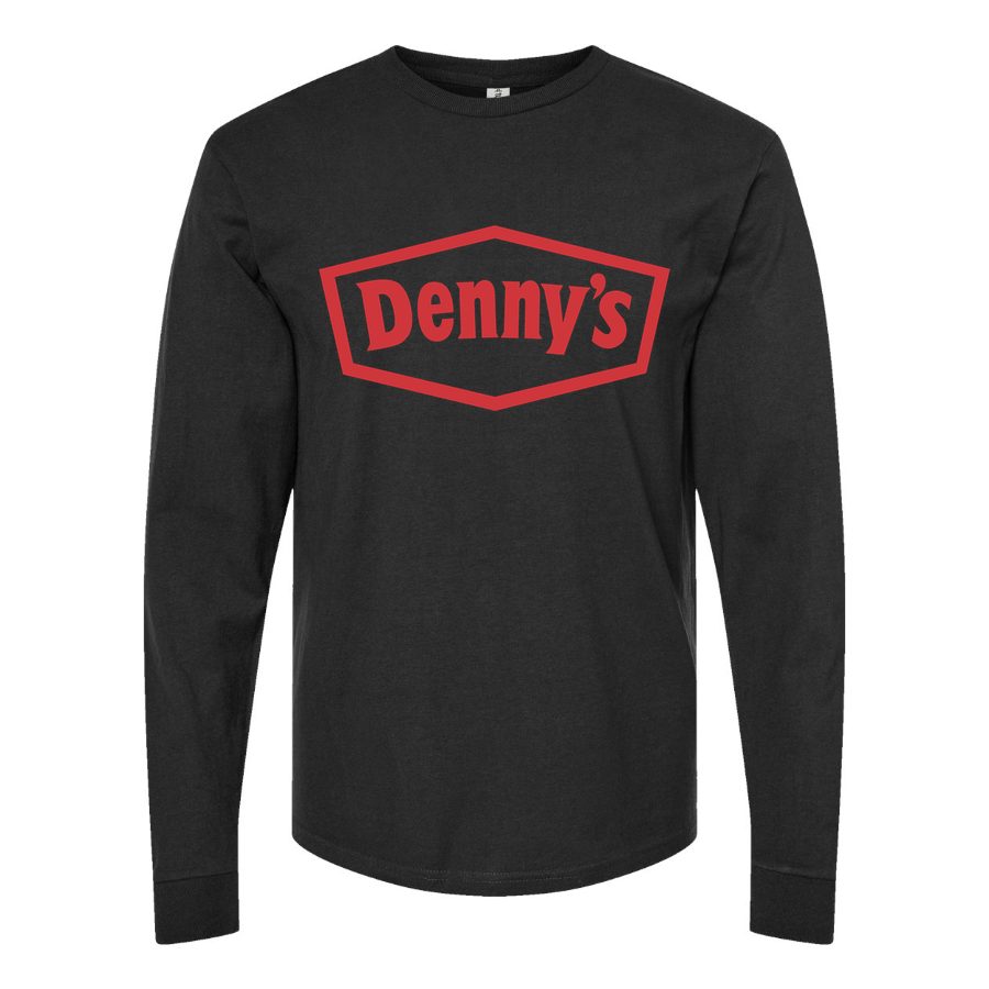 Men's Dennys-Logo2 Long sleeves Cotton Blend T-Shirt - Black