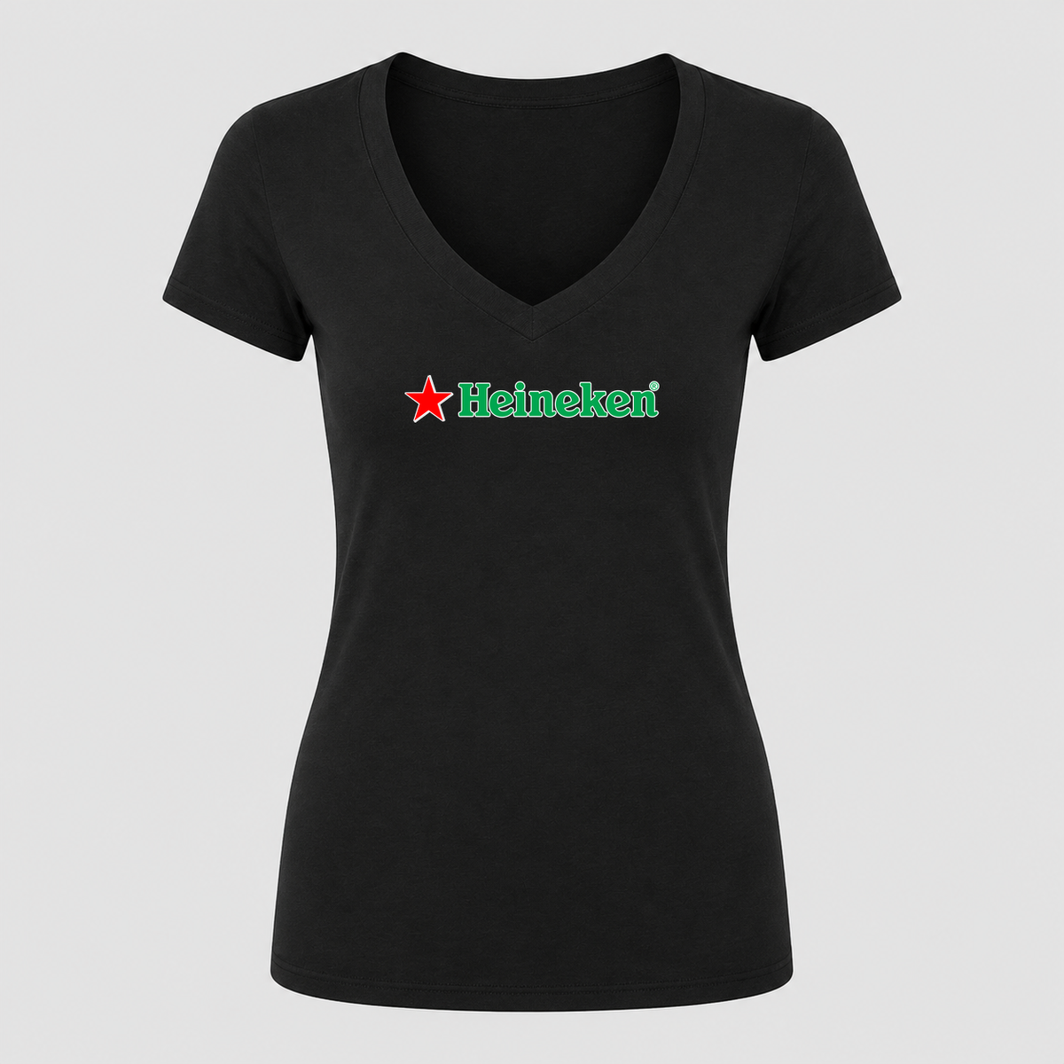 Women's Heineken V Neck T-Shirt in black