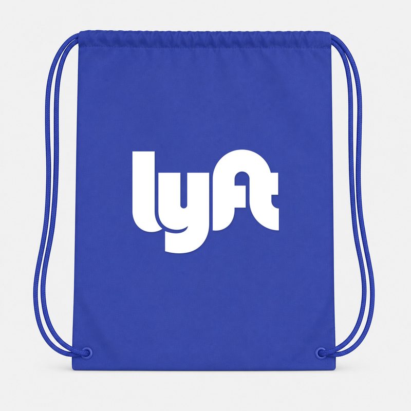 Lyft White Drawstring Bag - Blue