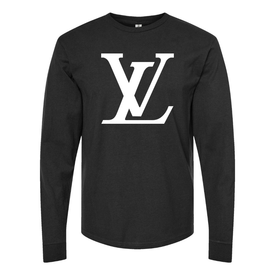 Men's Louis Vuitton white Long sleeves Cotton Blend T-Shirt - Black