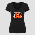Women's Cincinnati Bengals V Neck T-Shirt in black