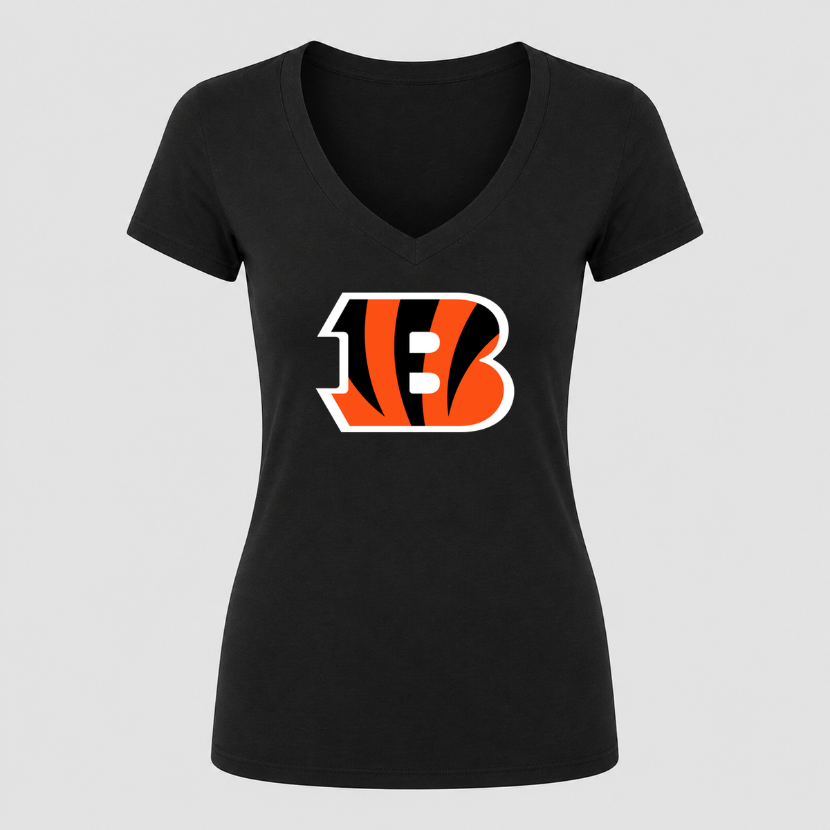 Women's Cincinnati Bengals V Neck T-Shirt in black