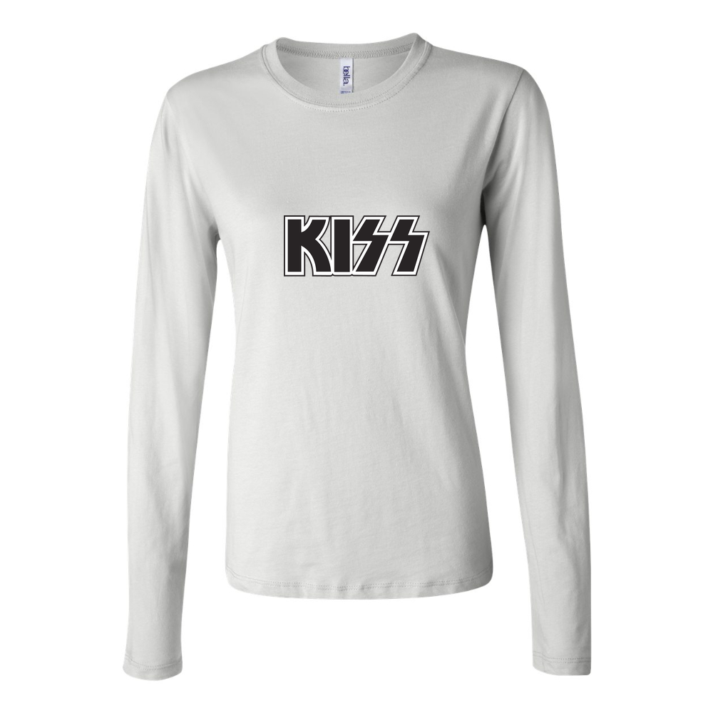 Women's Kiss Long Sleeve T-Shirt - White