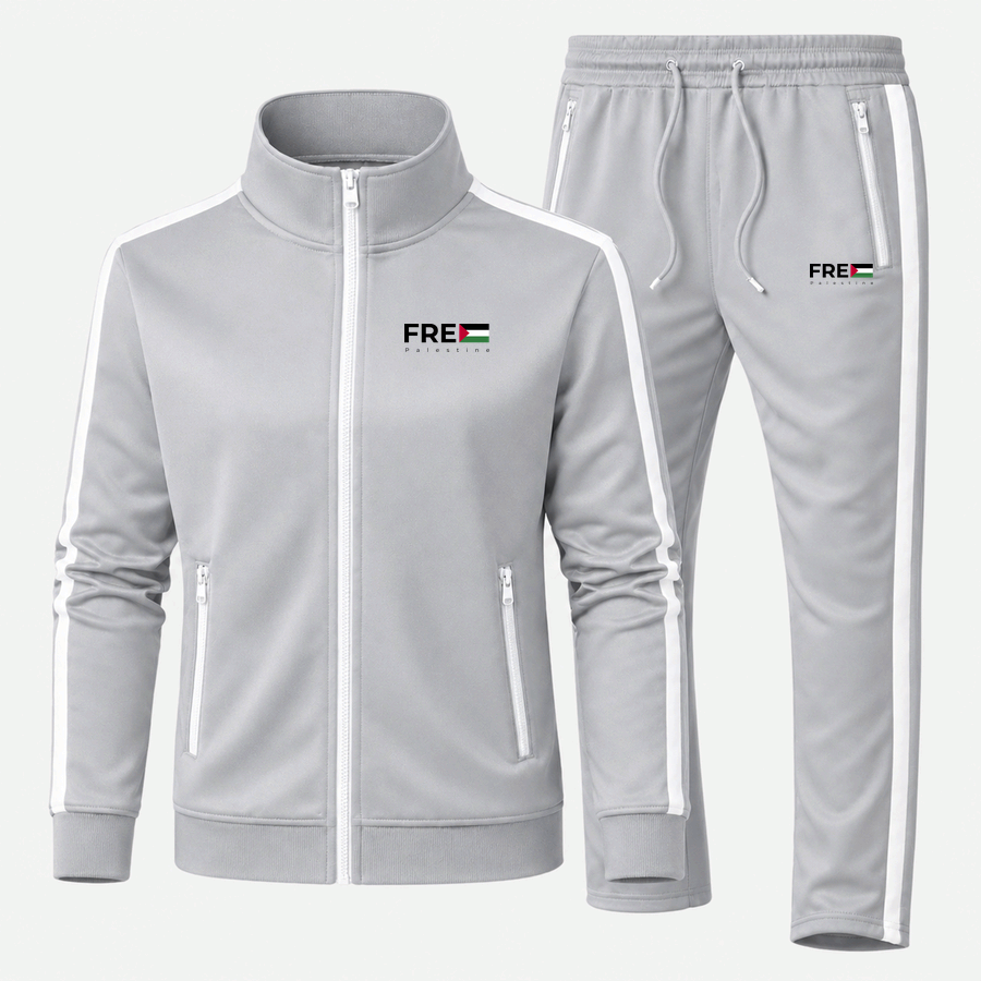 Free Palestine Black tracksuit in Gray