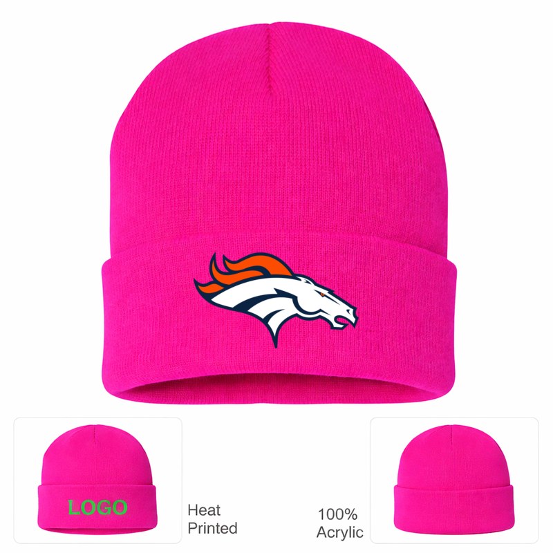 Denver Broncos Hot Pink Beanie Hat