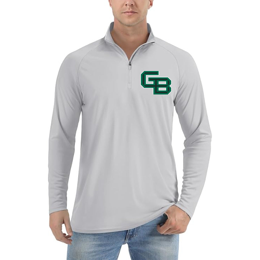 Wisconsin Green Bay Phoenix Logo quarter-zip athletic shirt in Light Gray