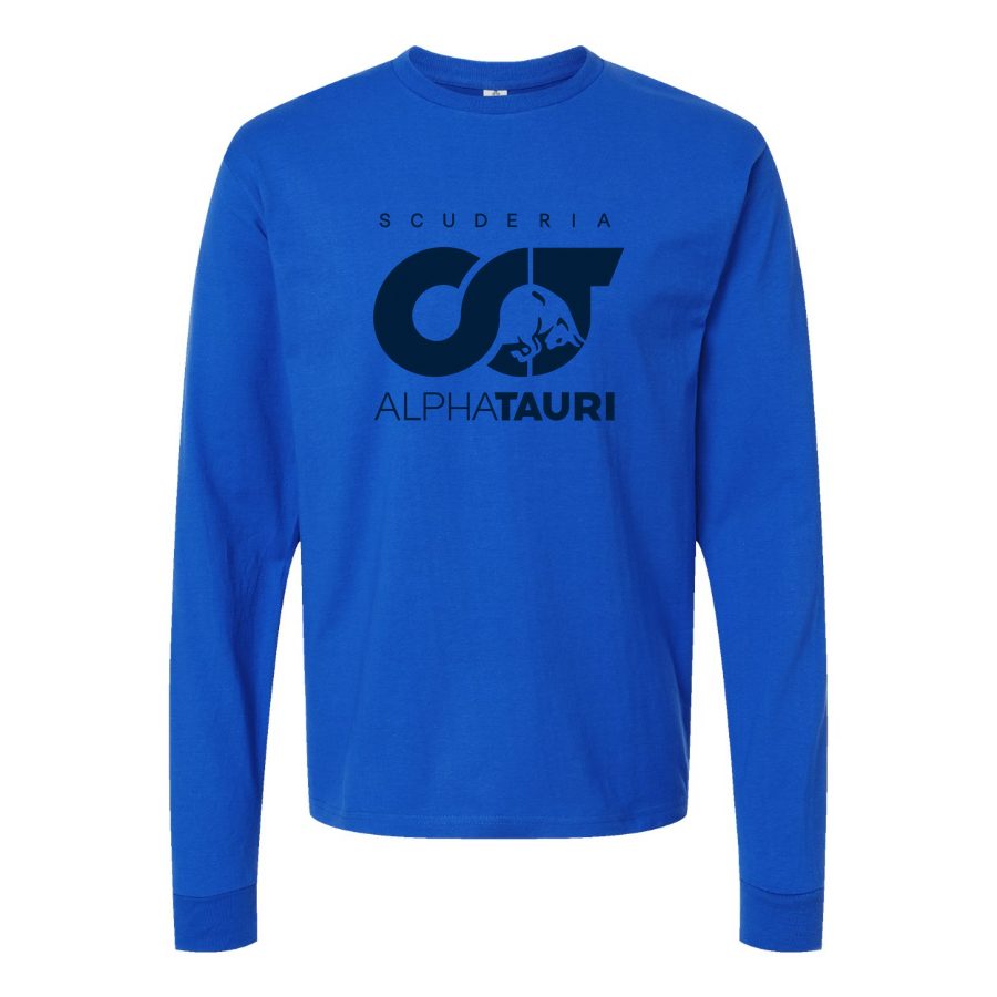 Men's Scuderia AlphaTauri Long sleeves Cotton Blend T-Shirt - Blue
