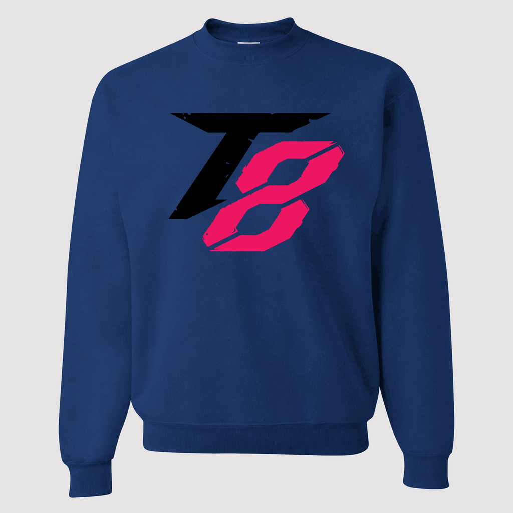 Men's Tekken 8 Black Logo Crewneck Sweatshirt - Blue