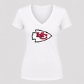 Women's Kansas City Chiefs V Neck T-Shirt in white