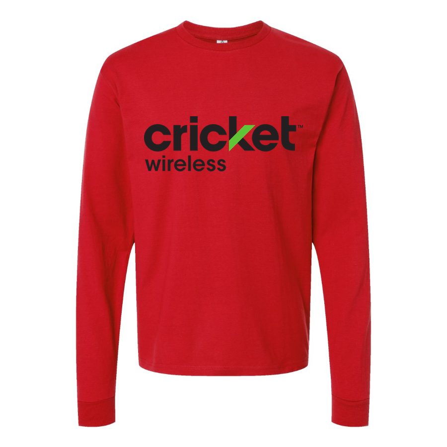 Men's Cricket Wireless Long sleeves Cotton Blend T-Shirt - Red