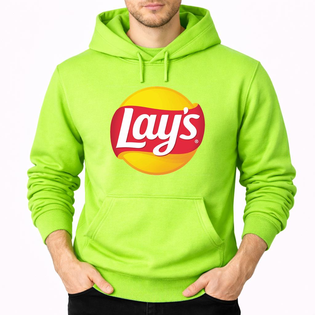Men's Lays Food Pullover Hoodie - Lime green