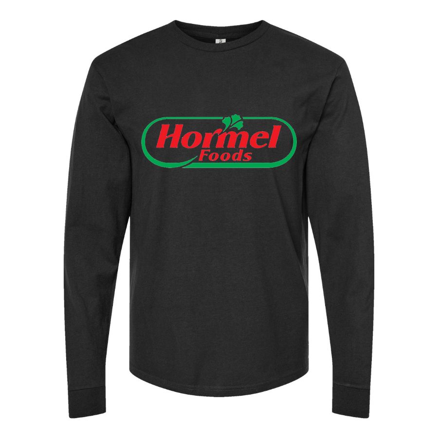 Men's Hormel-Logo-food Long sleeves Cotton Blend T-Shirt - Black