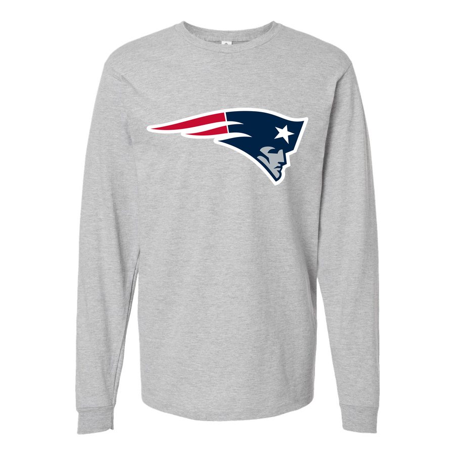 Men's New England Patriots Long sleeves Cotton Blend T-Shirt - Gray