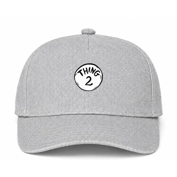 Dr. Seuss Thing 2 Logo Gray Dad Baseball Cap Hat