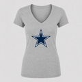 Women's Dallas Cowboys V Neck T-Shirt in gray