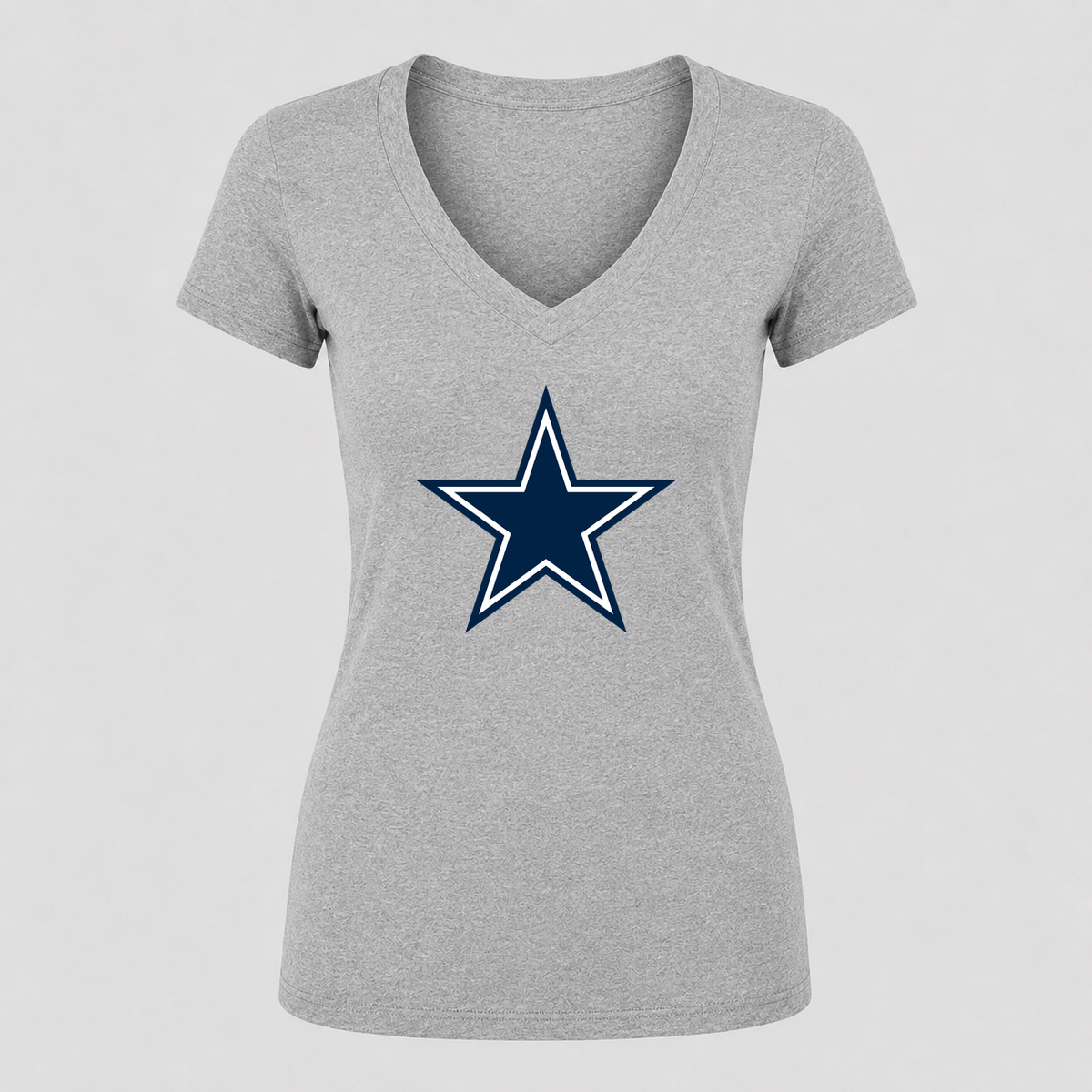 Women's Dallas Cowboys V Neck T-Shirt in gray