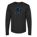 Men's Miami Marlins Long sleeves Cotton Blend T-Shirt - Black