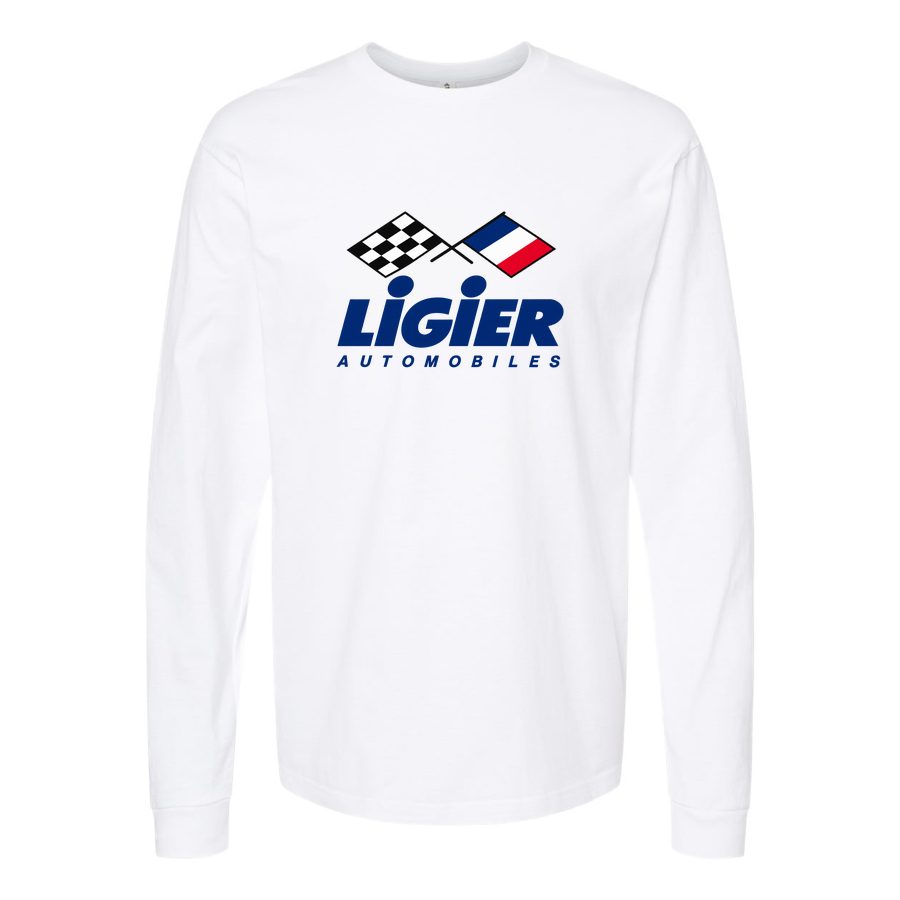 Men's Ligier Automobiles Long sleeves Cotton Blend T-Shirt - White