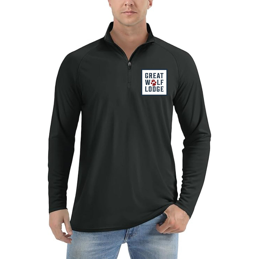 Great Wolf Lodge logo quarter-zip athletic shirt in Black