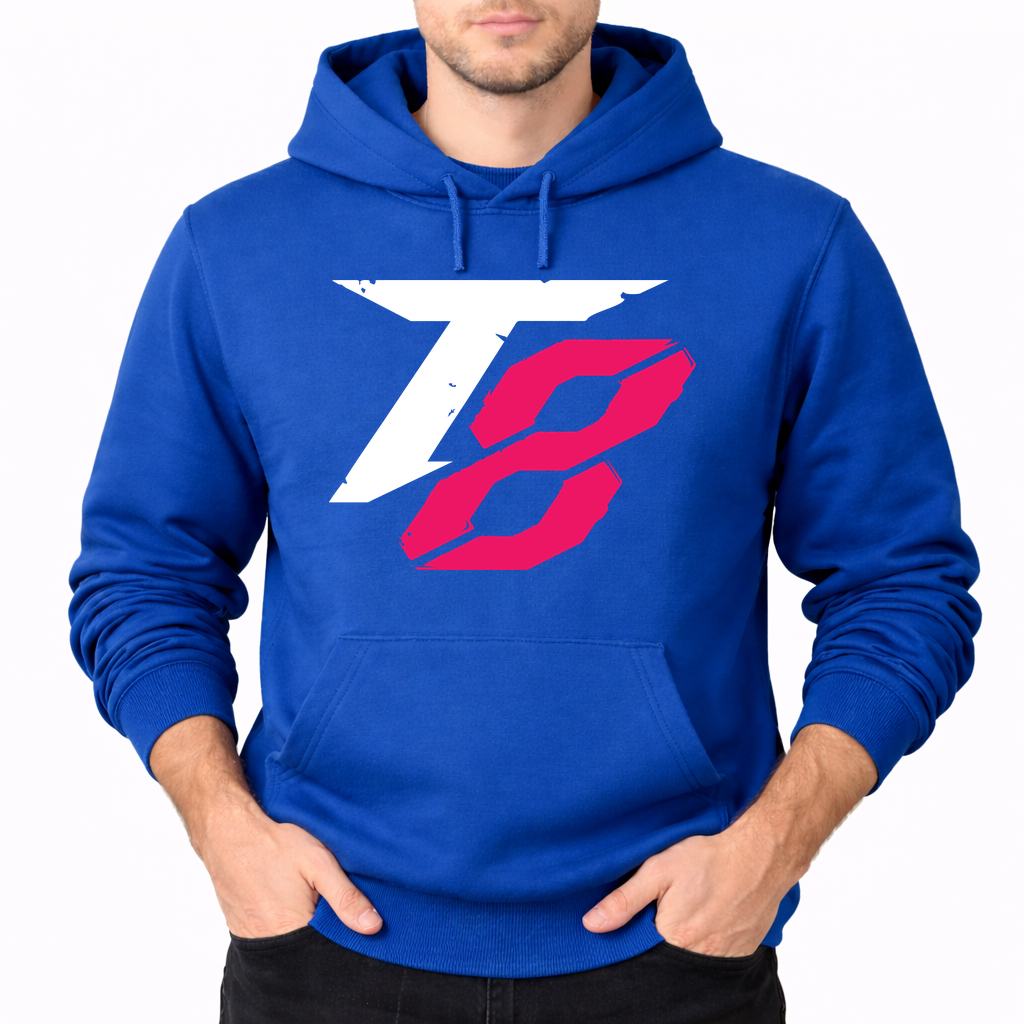 Men's Tekken 8 White Logo Pullover Hoodie - Blue