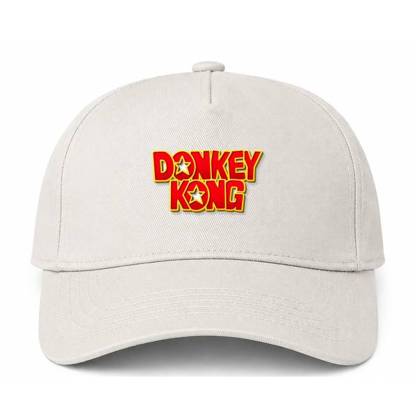 Donkey Kong Logo Beige Dad Baseball Cap Hat