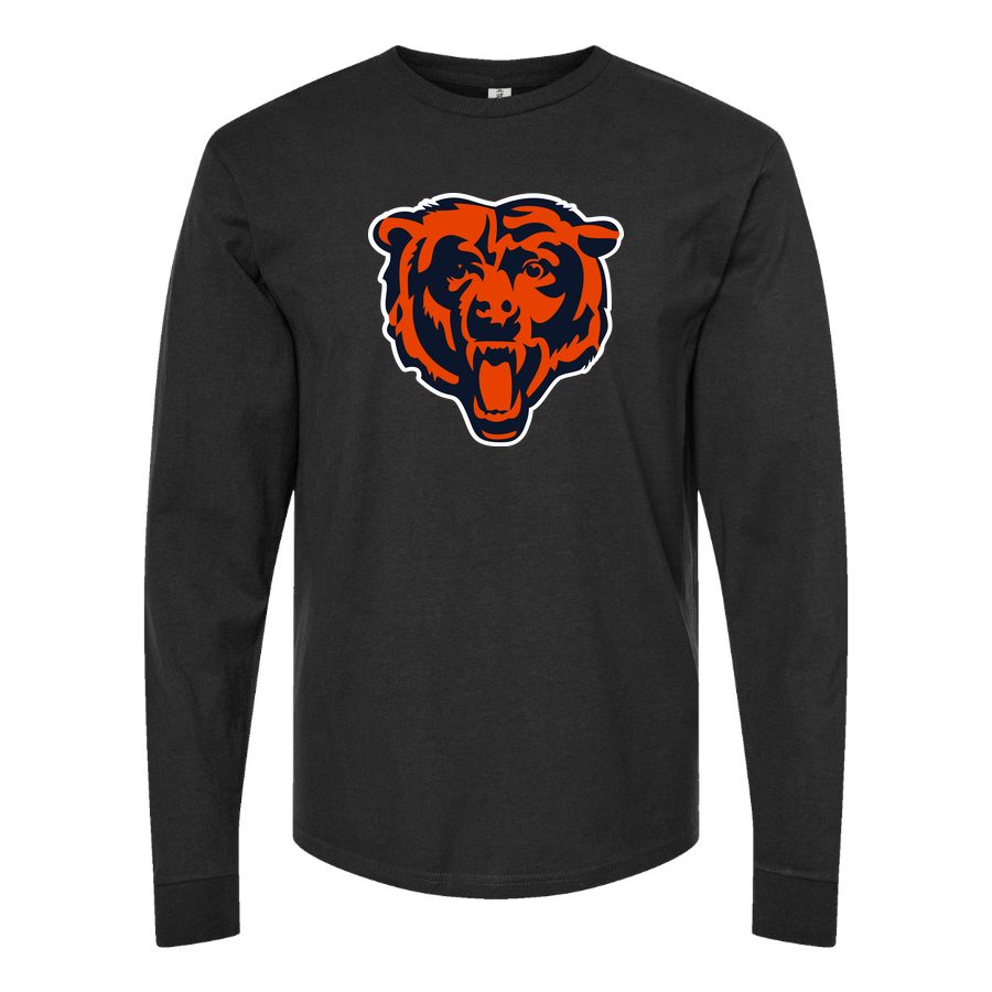 Men's Chicago Bears Long sleeves Cotton Blend T-Shirt - Black