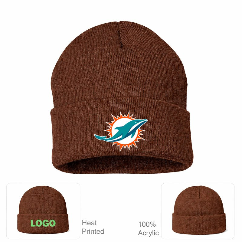 Miami Dolphins Brown Beanie Hat