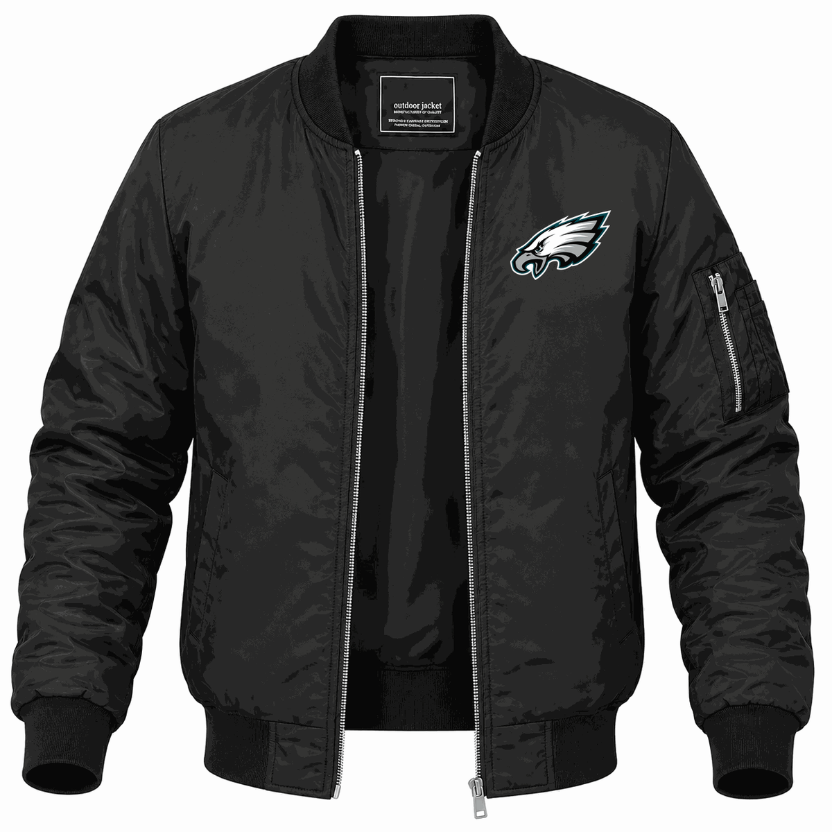 Men's Philadelphia Eagles Lightweight Bomber Jacket - Black
