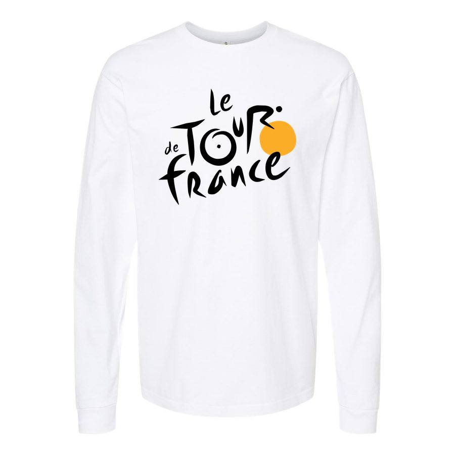 Men's Tour de France logo.svg Long sleeves Cotton Blend T-Shirt - White
