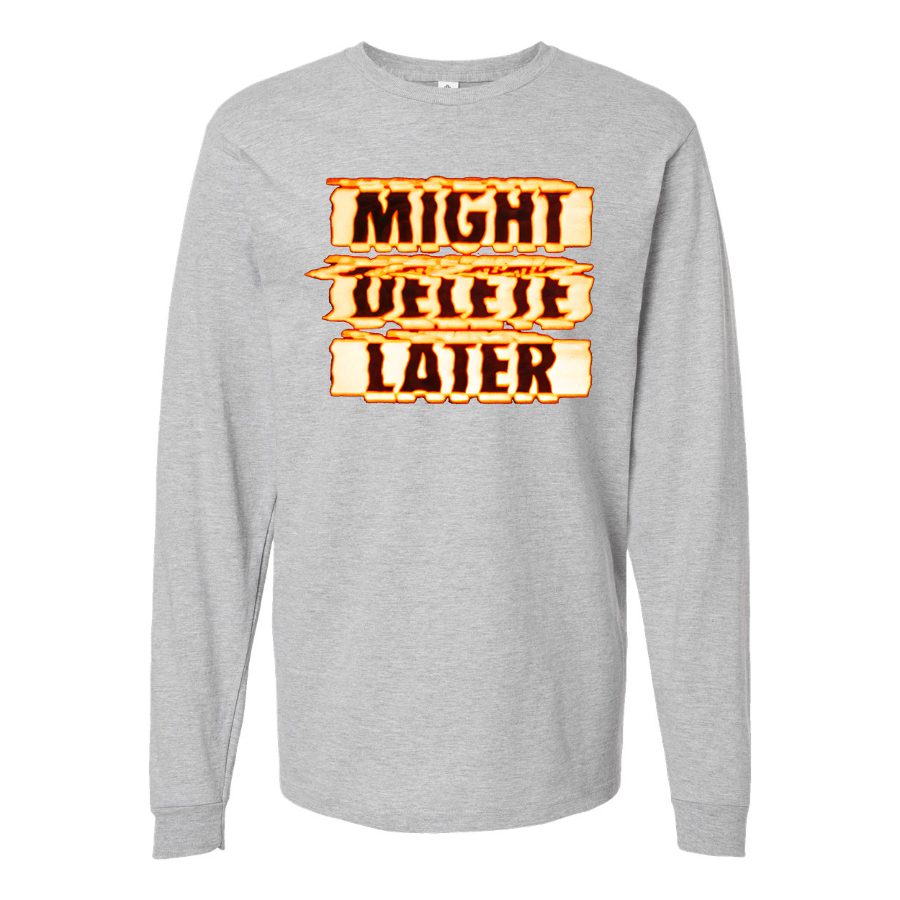 Men's might delete later Long sleeves Cotton Blend T-Shirt - Gray