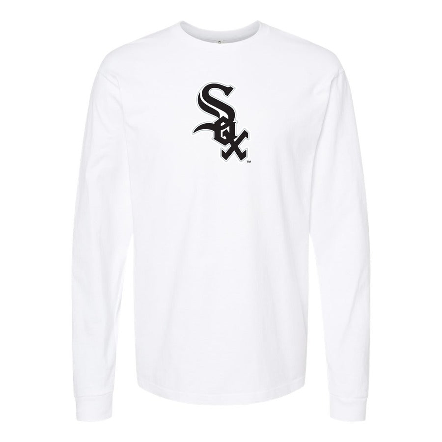 Men's Chicago White Sox Long sleeves Cotton Blend T-Shirt - White