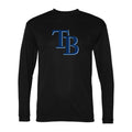 Men's Tampa Bay Rays Polyester Long Sleeve T-Shirt - Black