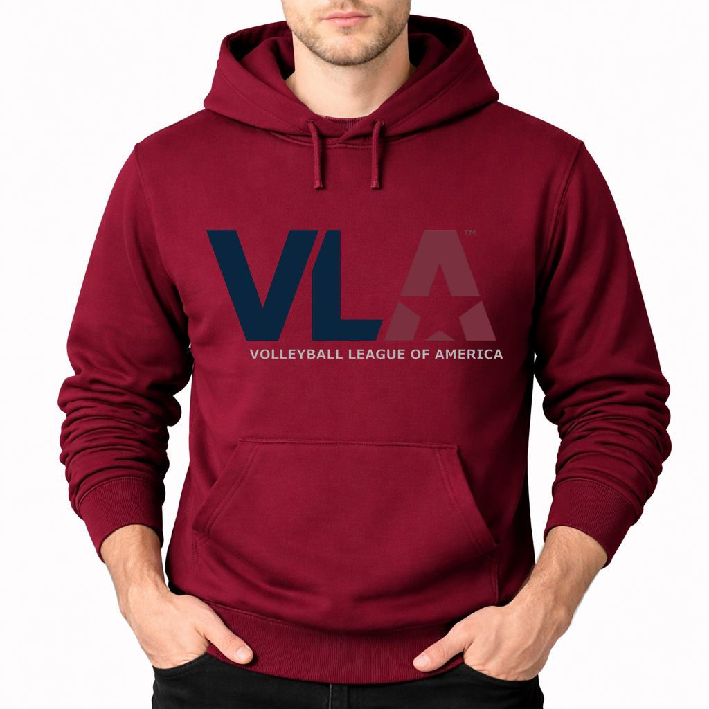 Men's American-Volleyball-League Pullover Hoodie - Burgundy