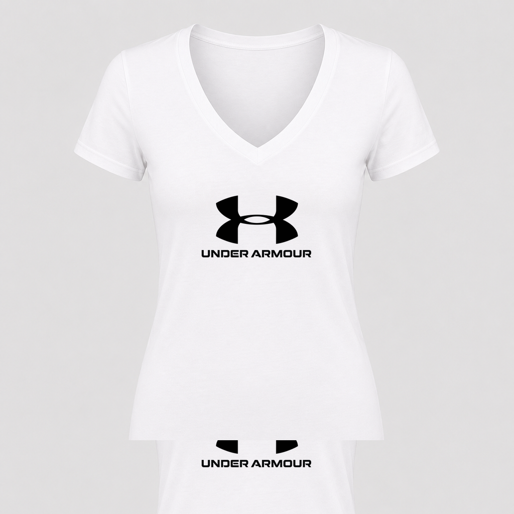 Women's Under Armour V Neck T-Shirt in white