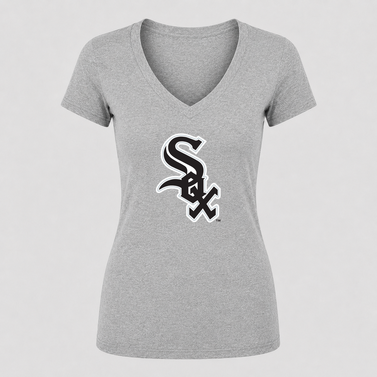 Women's Chicago White Sox V Neck T-Shirt in gray