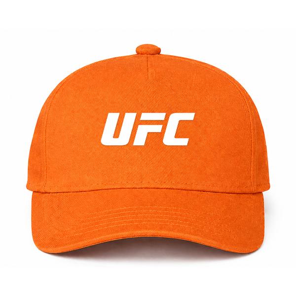 UFC White Logo Orange Dad Baseball Cap Hat