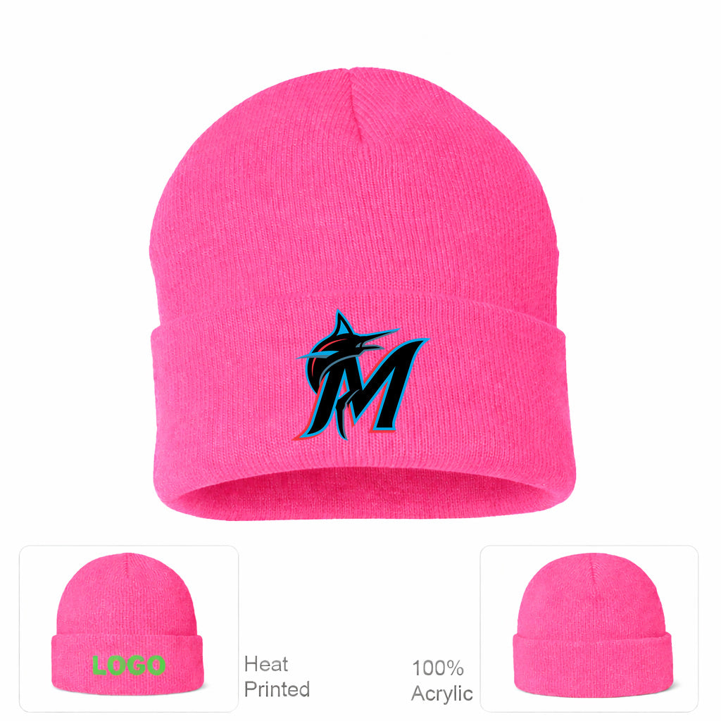 MLB Miami Marlins Beanie Hat - Pink