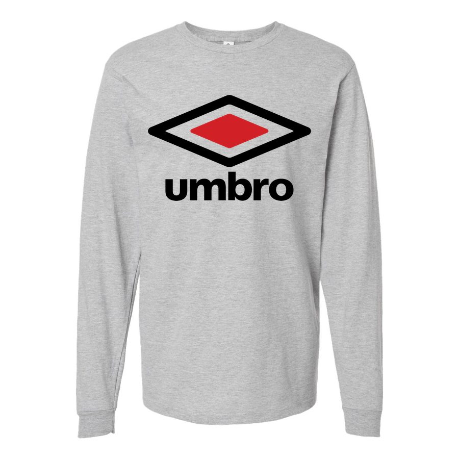 Men's Umbro-Logo-1536x864 Long sleeves Cotton Blend T-Shirt - Gray
