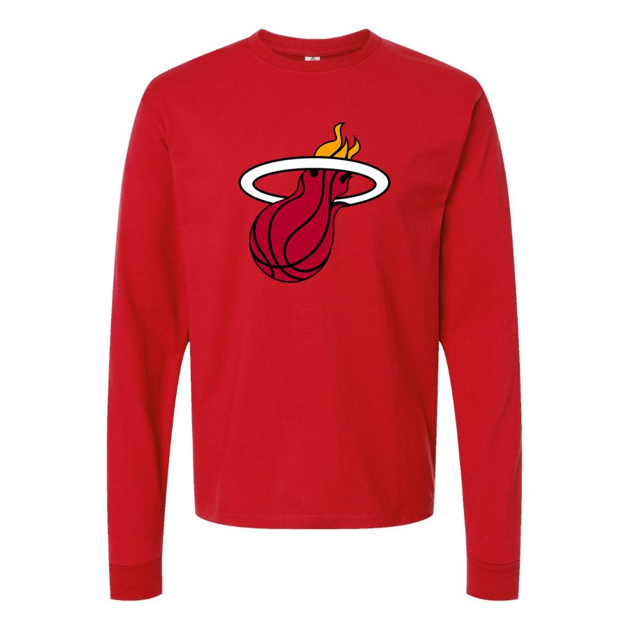 Men's Miami Heat Long sleeves Cotton Blend T-Shirt - Red
