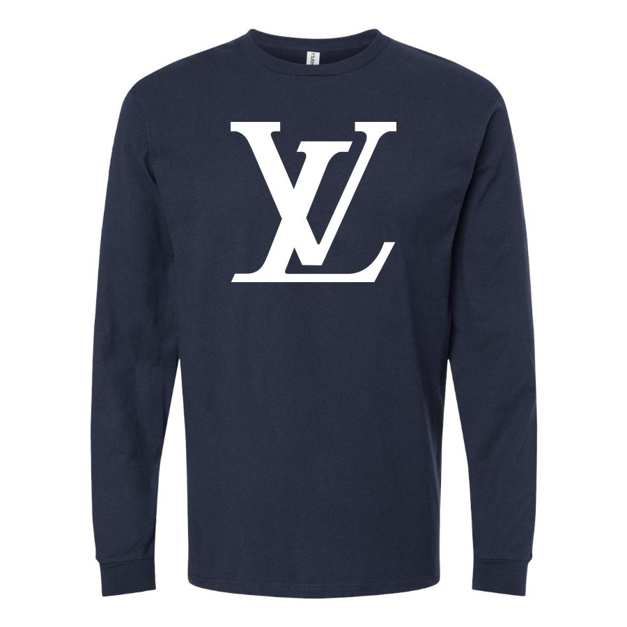 Men's Louis Vuitton white Long sleeves Cotton Blend T-Shirt - Navy