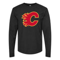Men's Calgary Flames Long sleeves Cotton Blend T-Shirt - Black