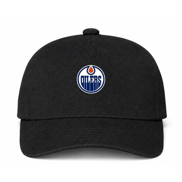 Edmonton Oilers NHL Logo Black Dad Baseball Cap Hat
