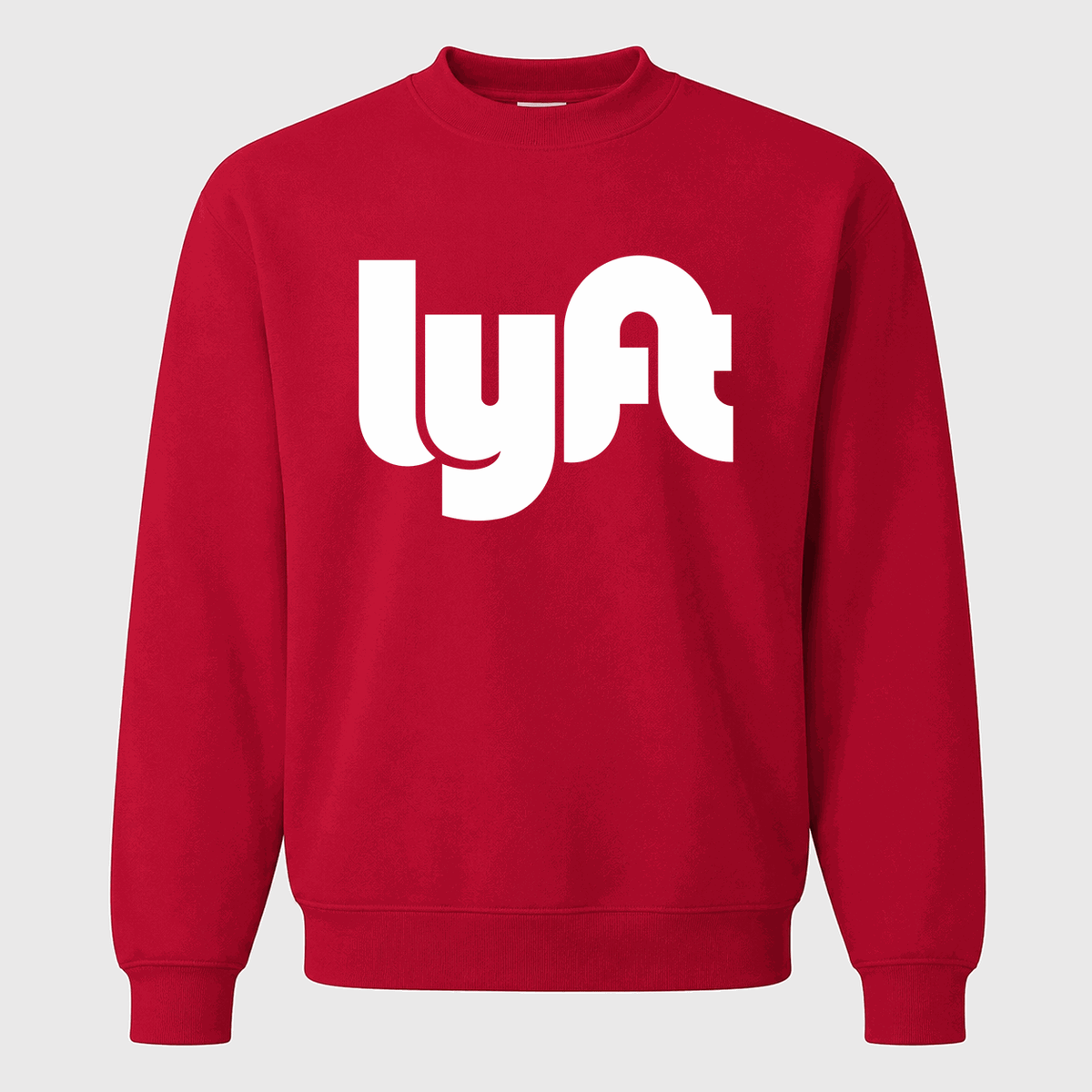 Men's Lyft White Logo Crewneck Sweatshirt - Red