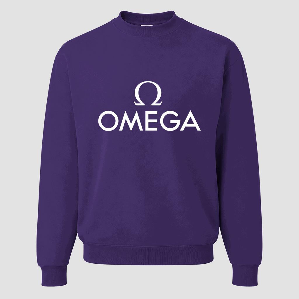 Men's Omega White Logo Crewneck Sweatshirt - Purple