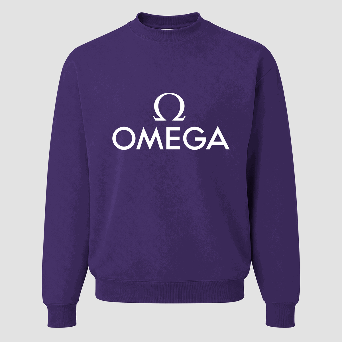 Men's Omega White Logo Crewneck Sweatshirt - Purple